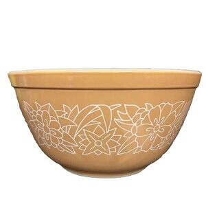 Vintage Pyrex Light Brown Woodland Pattern Mixing Bowl 402 1.5 Liter